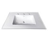 Fauceture Continental 25"x22" Ceramic Vanity Top W/ Integrated Basin 3H, White LBT25227W38